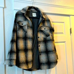 Shacket from Thread and Supply cream and black